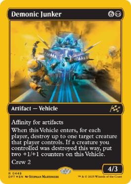 [448]【EN】【ファーストプレイスFOIL】悪魔の破砕機/Demonic Junker【DFT】[R][黒]