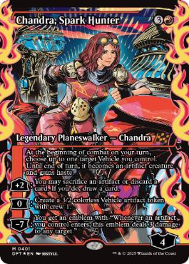[401]【EN】【FOIL】■ショーケース■灯を追う者、チャンドラ/Chandra, Spark Hunter【DFT】[M][赤]