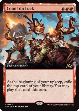 [385]【EN】【FOIL】■拡張アート■運任せ/Count on Luck【DFT】[R][赤]