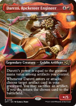 [358]【EN】【FOIL】■ボーダーレス■ロケッティアの技師、ダレッティ/Daretti, Rocketeer Engineer【DFT】[R][赤]