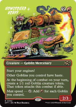 [342]【EN】【FOIL】■ボーダーレス■咆吼部隊の重量級/Howlsquad Heavy【DFT】[R][赤]