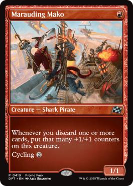 [419]【EN】【FOIL】■PROMO■略奪するアオザメ/Marauding Mako【DFT】[U][赤]