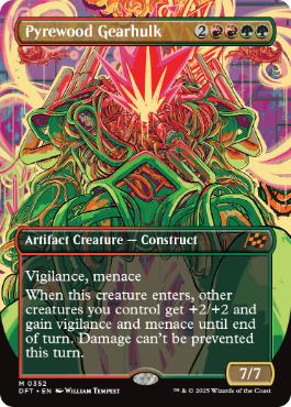 [352]【EN】【FOIL】■ボーダーレス■葬薪の機械巨人/Pyrewood Gearhulk【DFT】[M][多色]