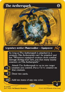 [496]【EN】【ファーストプレイスFOIL】霊気灯/The Aetherspark【DFT】[M][茶]