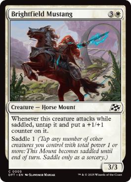 [005]【EN】【FOIL】煌々野の野生馬/Brightfield Mustang【DFT】[C][白]