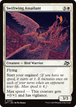 [032]【EN】【FOIL】速翼の襲撃者/Swiftwing Assailant【DFT】[C][白]