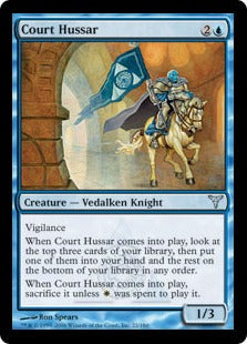 [022]【EN】【FOIL】宮廷の軽騎兵/Court Hussar【DIS】[U][青]