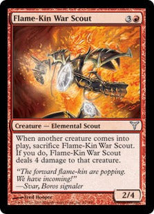 [061]【EN】【FOIL】炎の血族の戦場偵察兵/Flame-Kin War Scout【DIS】[U][赤]