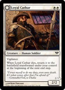 [013]【EN】【FOIL】忠実な聖戦士/Loyal Cathar【DKA】[C][白]