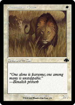 [270]【EN】【FOIL】■旧枠■サバンナ・ライオン/Savannah Lions【DMR】[C][白]