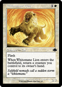 [277]【EN】【FOIL】■旧枠■白たてがみのライオン/Whitemane Lion【DMR】[C][白]