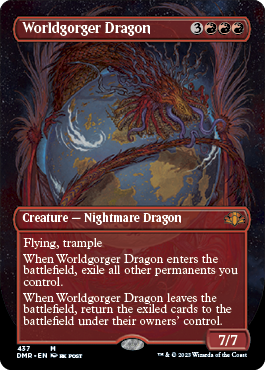 [437]【EN】【FOIL】■ボーダーレス■世界喰らいのドラゴン/Worldgorger Dragon【DMR】[M][赤]
