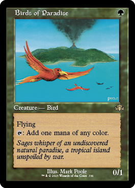 [336]【EN】【FOIL】■旧枠■極楽鳥/Birds of Paradise【DMR】[R][緑]