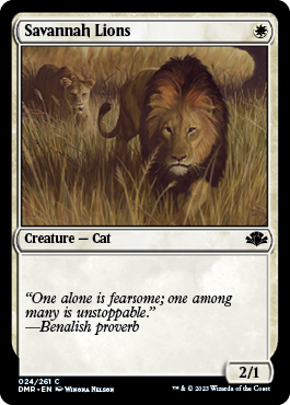[024]【EN】【FOIL】サバンナ・ライオン/Savannah Lions【DMR】[C][白]