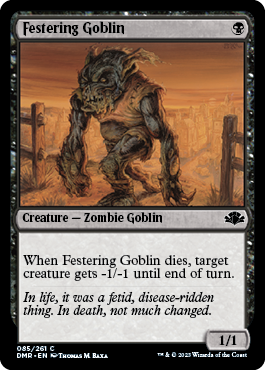 [085]【EN】【FOIL】ただれたゴブリン/Festering Goblin【DMR】[C][黒]