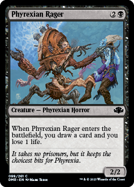 [099]【EN】【FOIL】ファイレクシアの憤怒鬼/Phyrexian Rager【DMR】[C][黒]
