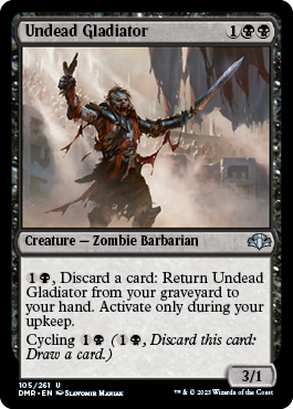[105]【EN】【FOIL】アンデッドの剣闘士/Undead Gladiator【DMR】[U][黒]