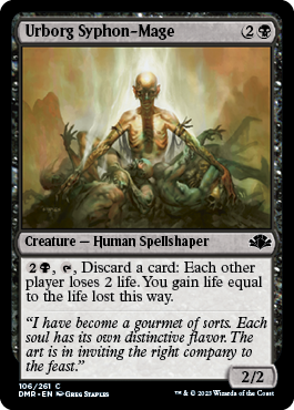 [106]【EN】【FOIL】アーボーグの吸魂魔道士/Urborg Syphon-Mage【DMR】[C][黒]