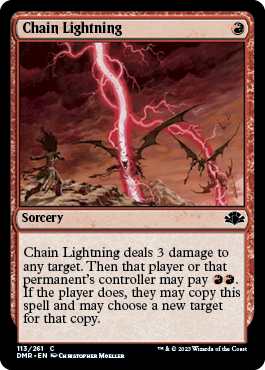 [113]【EN】【FOIL】稲妻の連鎖/Chain Lightning【DMR】[C][赤]
