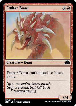 [117]【EN】【FOIL】くすぶり獣/Ember Beast【DMR】[C][赤]