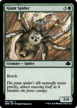 [163]【EN】【FOIL】大蜘蛛/Giant Spider【DMR】[C][緑]