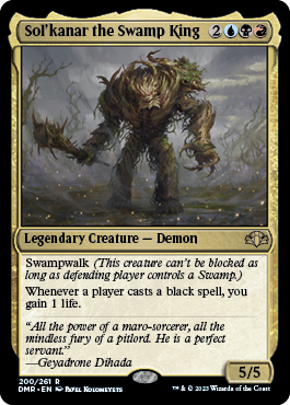 [200]【EN】【FOIL】沼地の王ソルカナー/Sol'kanar the Swamp King【DMR】[R][多色]