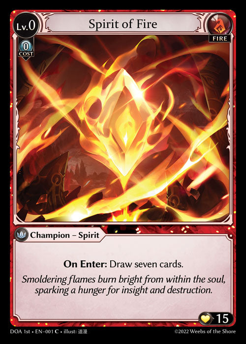 [001]【EN】【FOIL】Spirit of Fire【DOA1st】[C][Fire]