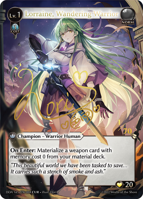 [004]【EN】【FOIL】Lorraine, Wandering Warrior【DOA1st】[CUR][Norm]