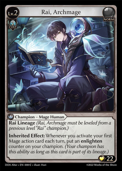 [008]【EN】【FOIL】Rai, Archmage【DOAAlter】[C][Norm]