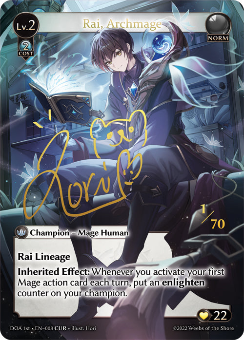 [008]【EN】【FOIL】Rai, Archmage【DOA1st】[CUR][Norm]