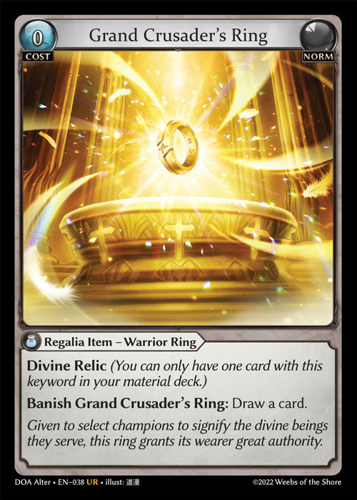 [038]【EN】【FOIL】Grand Crusader's Ring【DOAAlter】[UR][Norm]