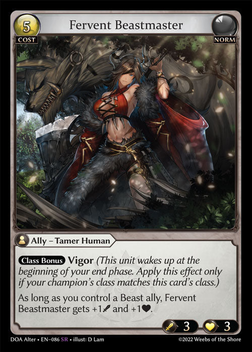 [086]【EN】【FOIL】Fervent Beastmaster【DOAAlter】[SR][Norm]