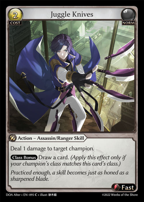 [095]【EN】【FOIL】Juggle Knives【DOAAlter】[C][Norm]