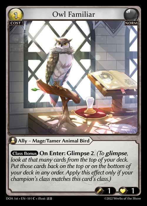 [101]【EN】【FOIL】Owl Familiar【DOA1st】[C][Norm]