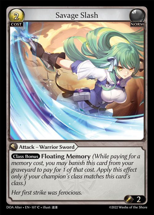 [107]【EN】【FOIL】Savage Slash【DOAAlter】[C][Norm]