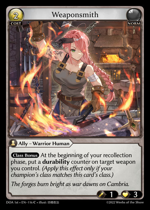 [116]【EN】【FOIL】Weaponsmith【DOA1st】[C][Norm]