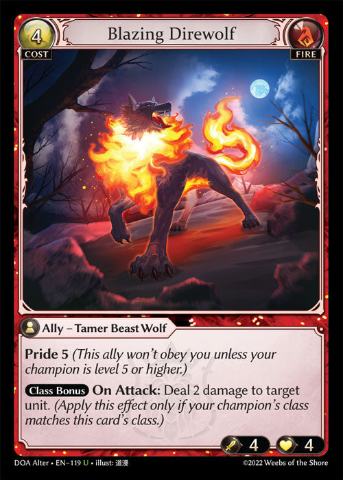 [119]【EN】【FOIL】Blazing Direwolf【DOAAlter】[U][Fire]