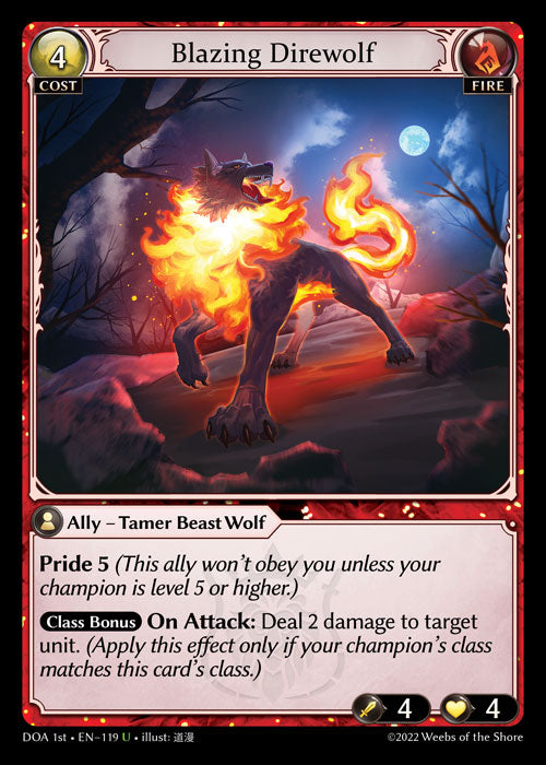 [119]【EN】【FOIL】Blazing Direwolf【DOA1st】[U][Fire]