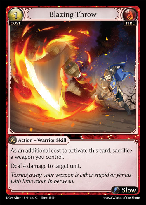 [120]【EN】【FOIL】Blazing Throw【DOAAlter】[C][Fire]