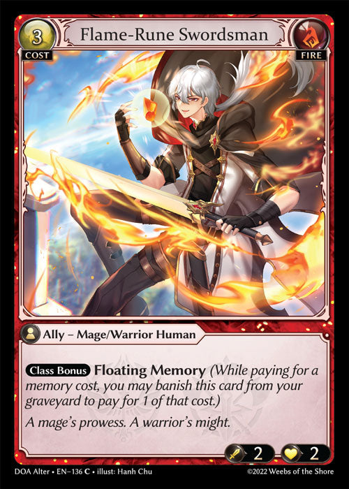 [136]【EN】【FOIL】Flame-Rune Swordsman【DOAAlter】[C][Fire]