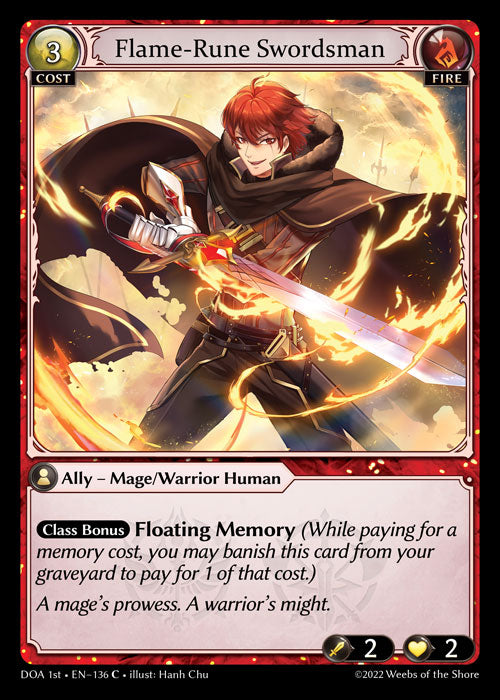 [136]【EN】【FOIL】Flame-Rune Swordsman【DOA1st】[C][Fire]