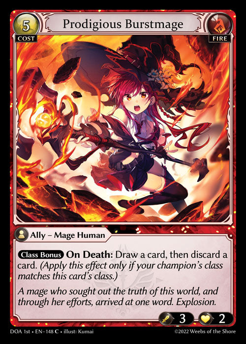[148]【EN】Prodigious Burstmage【DOA1st】[C][Fire]