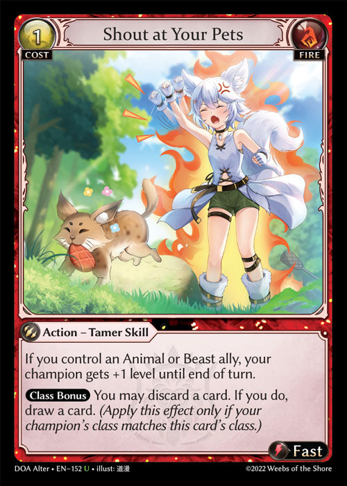 [152]【EN】【FOIL】Shout at Your Pets【DOAAlter】[U][Fire]