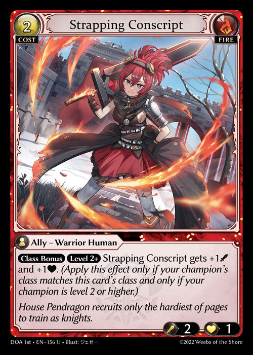 [156]【EN】【FOIL】Strapping Conscript【DOA1st】[U][Fire]