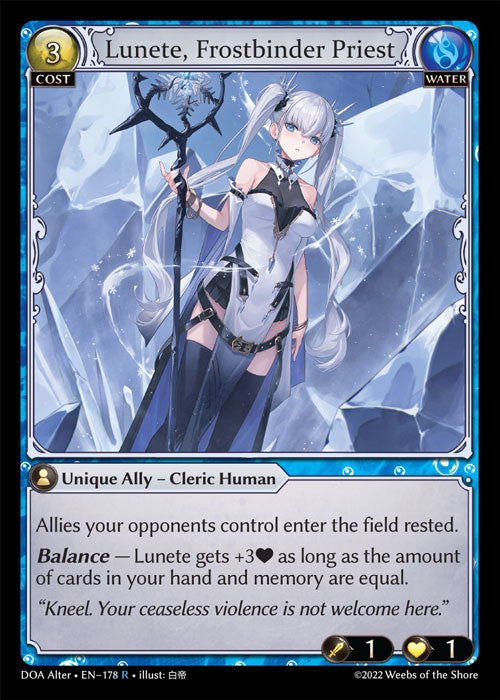 [178]【EN】【FOIL】Lunete, Frostbinder Priest【DOAAlter】[R][Water]