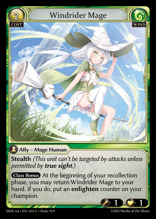 [232]【EN】【FOIL】Windrider Mage【DOA1st】[U][Wind]