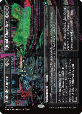 [339]【EN】【FOIL】■ボーダーレス■不浄な別室+祭儀室/Unholy Annex+Ritual Chamber【DSK】[R][黒]