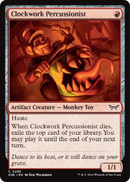 [295]【EN】【FOIL】■隠れ潜む邪悪■機械仕掛けの打楽器奏者/Clockwork Percussionist【DSK】[C][赤]