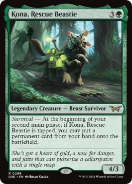 [299]【EN】【FOIL】■隠れ潜む邪悪■救助のけだもの、コーナ/Kona, Rescue Beastie【DSK】[R][緑]