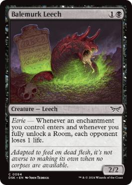 [084]【EN】【FOIL】ベイルマークのヒル/Balemurk Leech【DSK】[C][黒]
